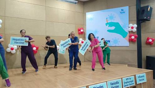 Indraprastha Apollo doctors dancing to educate about adult vaccination