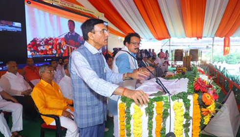 Dr Mandaviya laying foundation 23 Integrated Public Health Labs and 87 Block Public Health Units in Agra