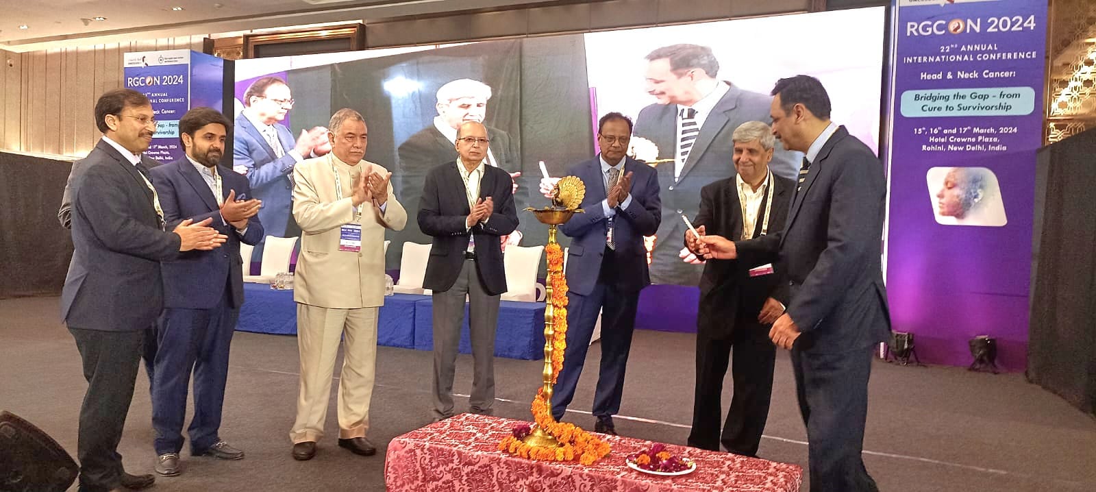 National Cancer Institute Chief Alok Takkar lightening at RGCON 2024 he lamp at 