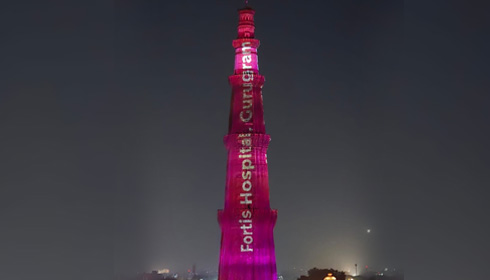 Fortis Memorial Research Institute Illuminates Qutub Minar in Pink to Mark Breast Cancer Awareness Month