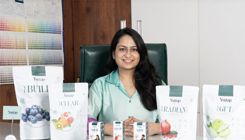 Yashna Garg, Founder, Yugap with the Product Range